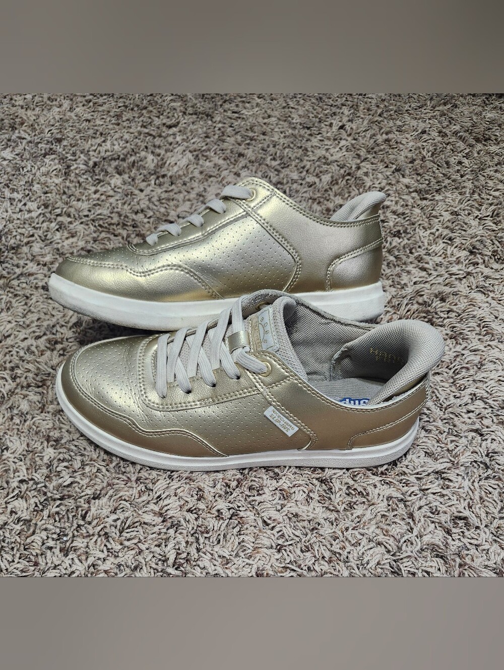 BOBS from Skechers Metallic Gold Lace-Up Sneakers